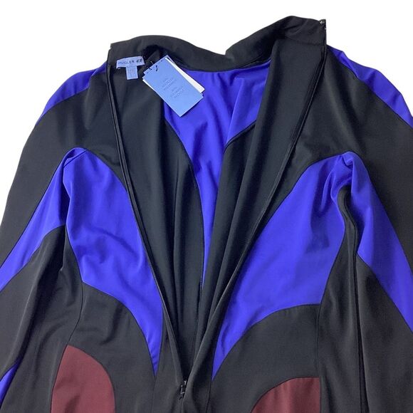 MUGLER x H&M Collab NWT Size XXL Spiral Paneled Mini Dress Colorblocked Bodycon - Picture 9 of 12